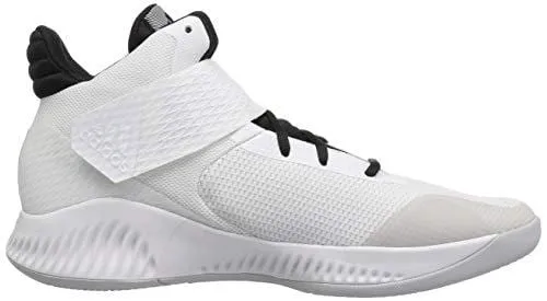 adidas Men's Explosive Bounce 2018 Basketball Shoe, White/Black/Light Solid Grey, 12 M US