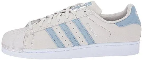 adidas Originals Men's Superstar Running Shoe, Pearl Grey Tactile Blue, 10 Medium US