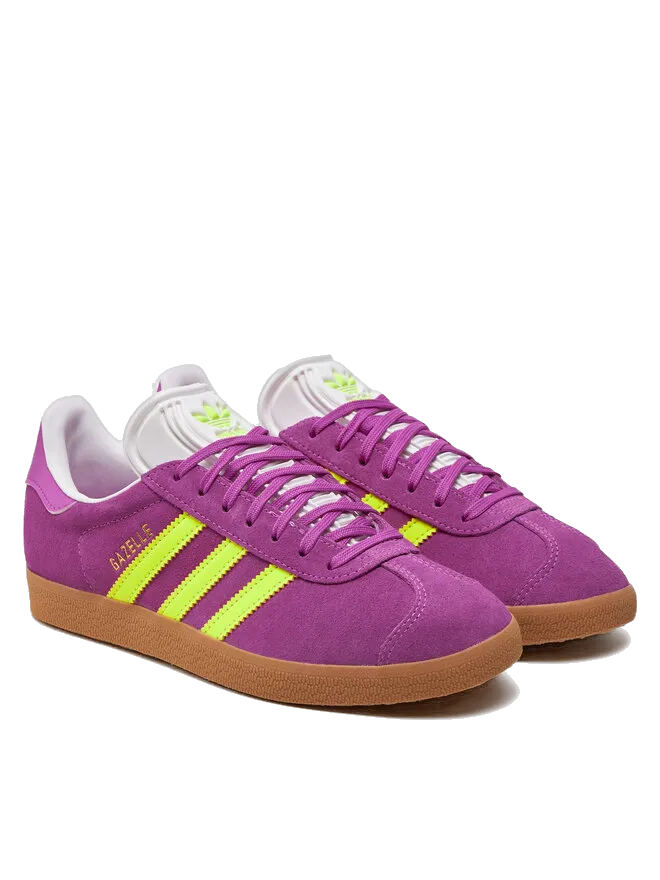 Adidas Women's Gazelle Shoes - Purple Burst / Solar Yellow / Offwhite