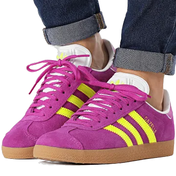 Adidas Women's Gazelle Shoes - Purple Burst / Solar Yellow / Offwhite
