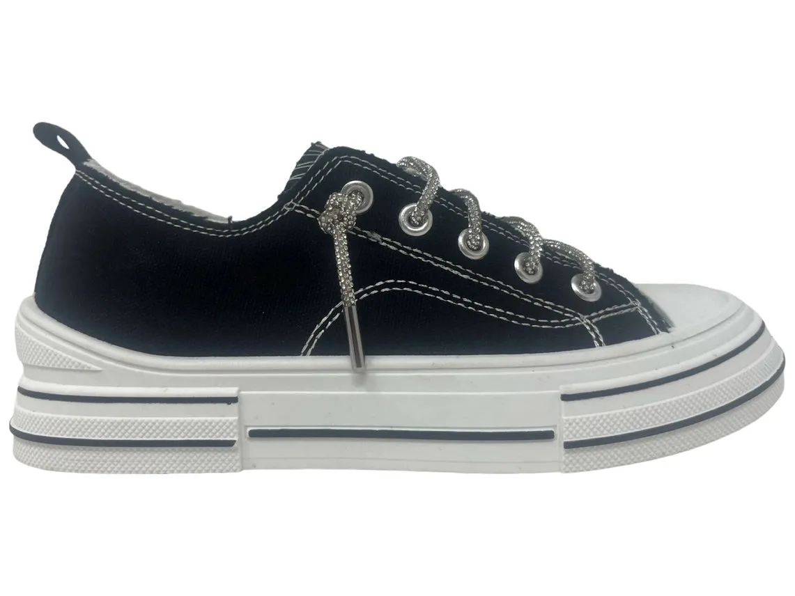 Aman Edgy Lace Up Women's Sneaker In Black