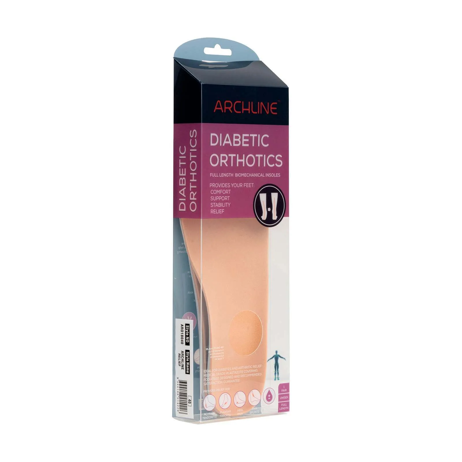 ARCHLINE Insoles Orthotics Full Length Arch Support Diabetics Plantar Fasciitis  - EUR 43
