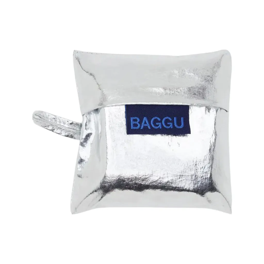 Baggu Baby Shopper Bag, Silver Metallic