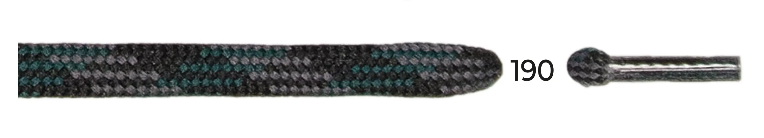 Barth Semicircular Laces (7mm/150cm)(Graphite/Grey/Green)