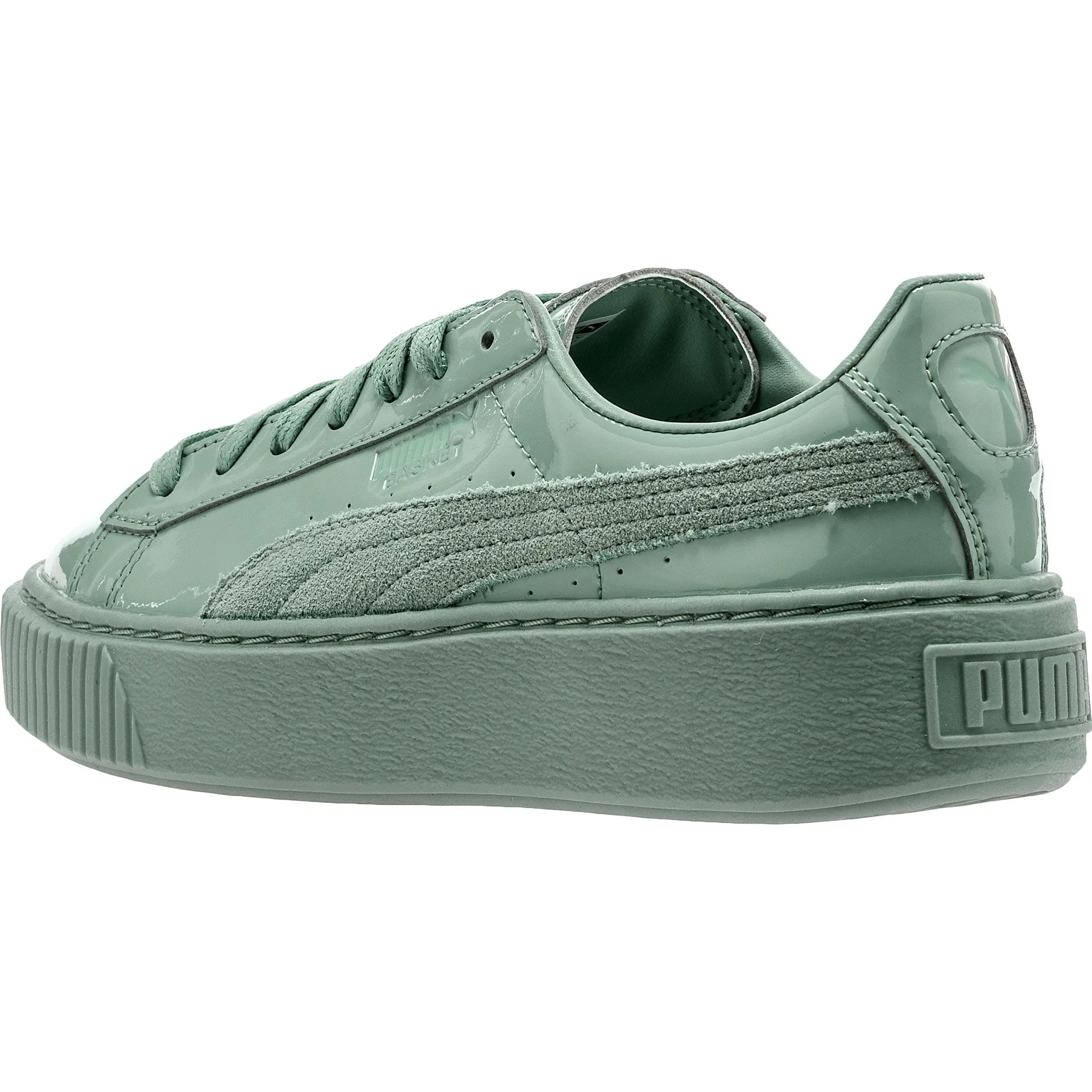 Basket Platform Patent Women's - Blue Surf