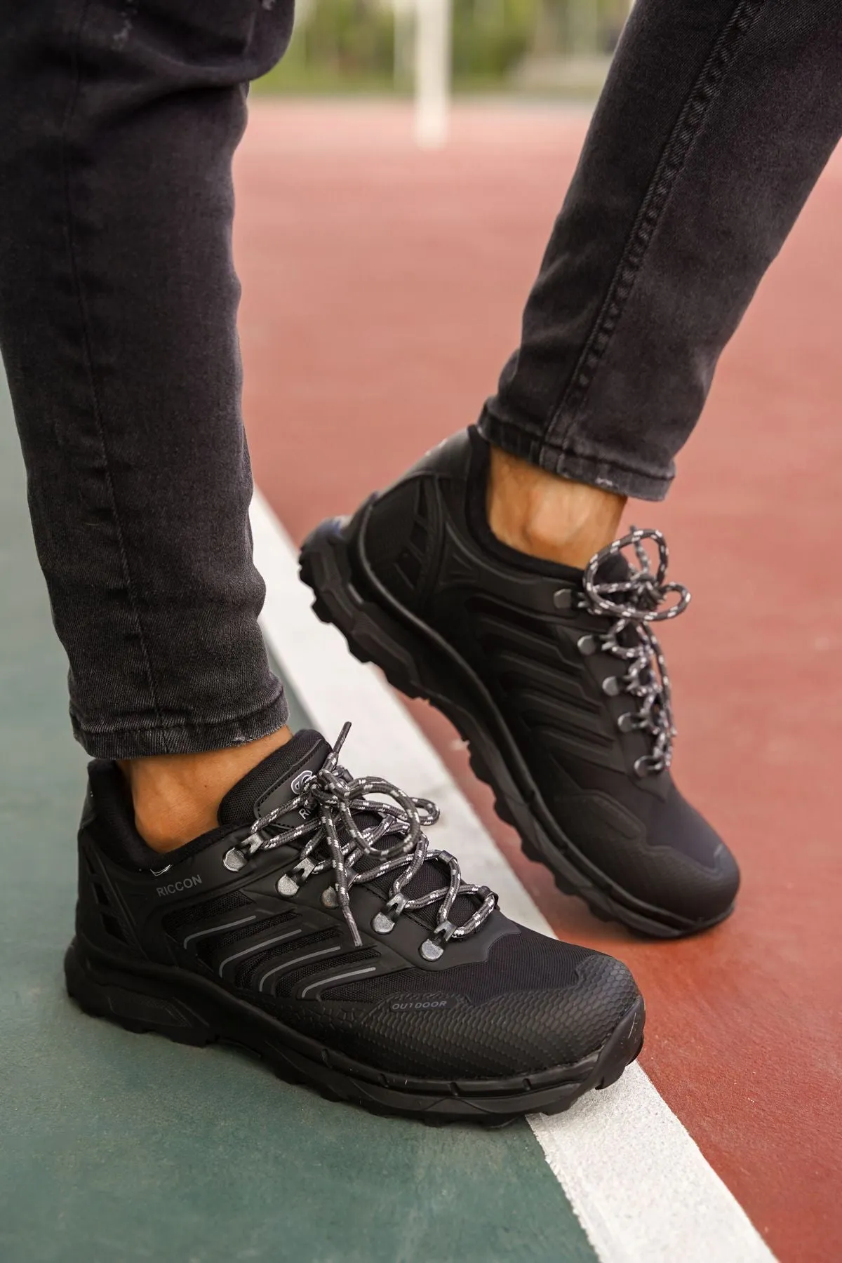 Black Unisex 3D Rubber trekking shoes 00128060