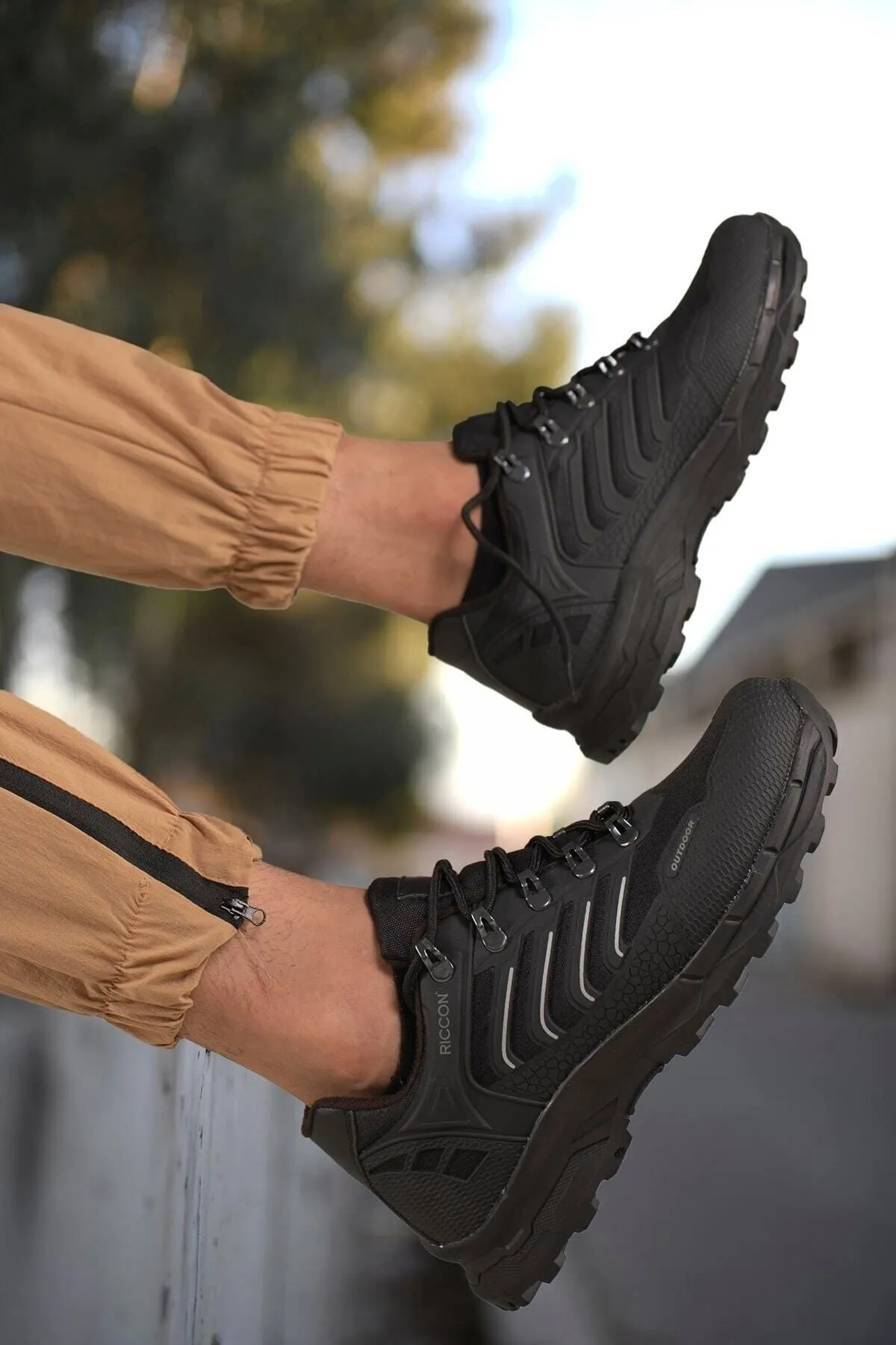 Black Unisex 3D Rubber trekking shoes 00128060
