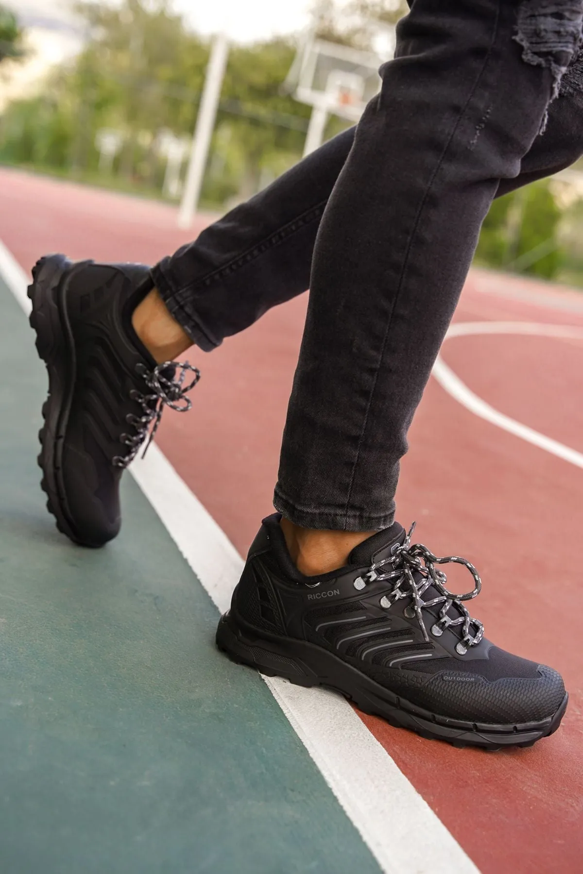 Black Unisex 3D Rubber trekking shoes 00128060