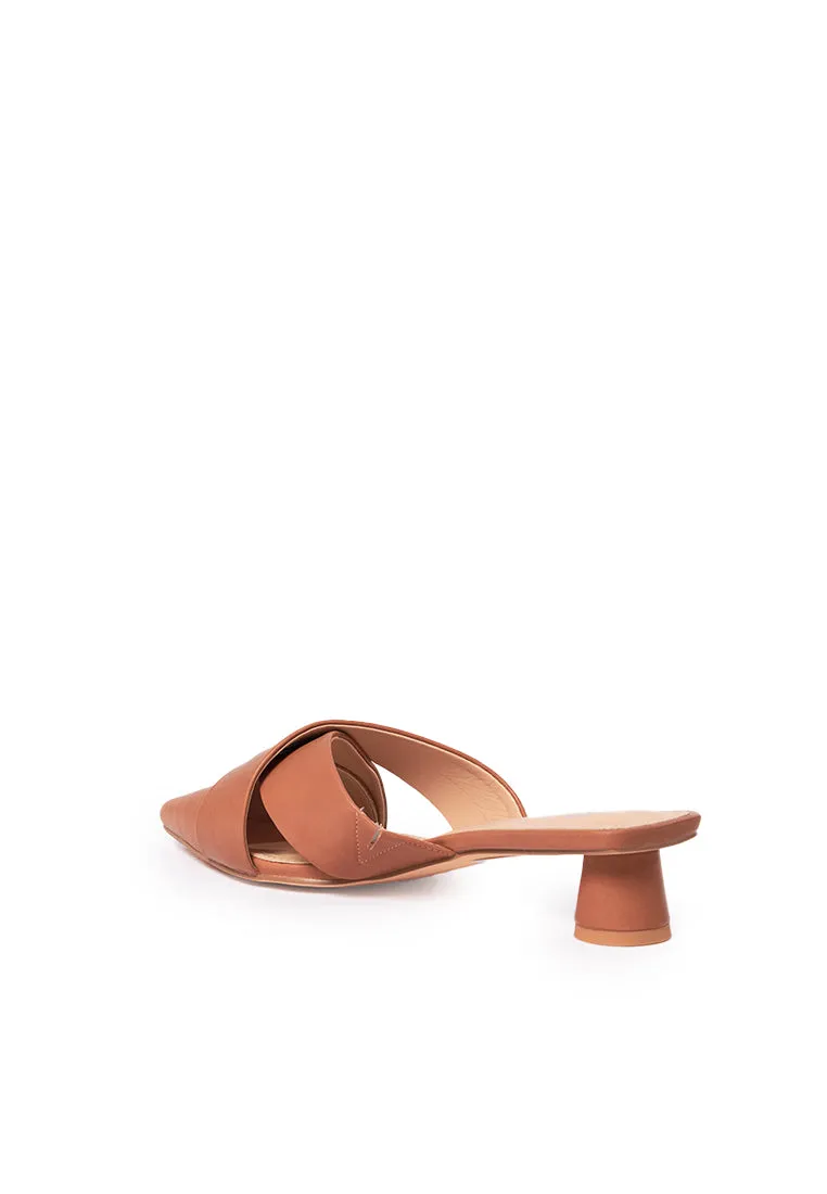 Brown Heels Mules Shoes