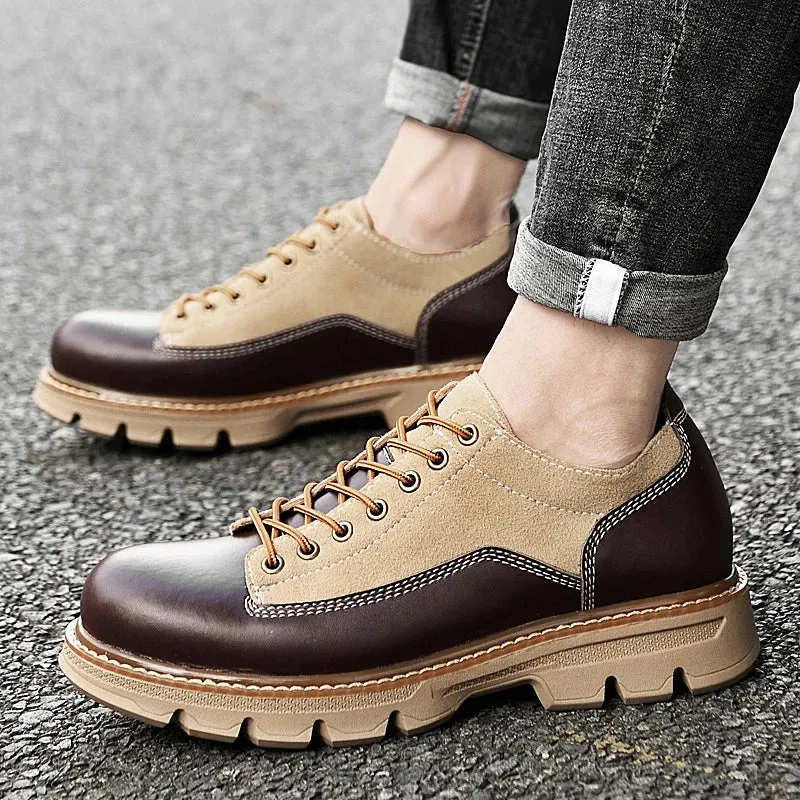 Casual Vintage British Cow Leather Shoes