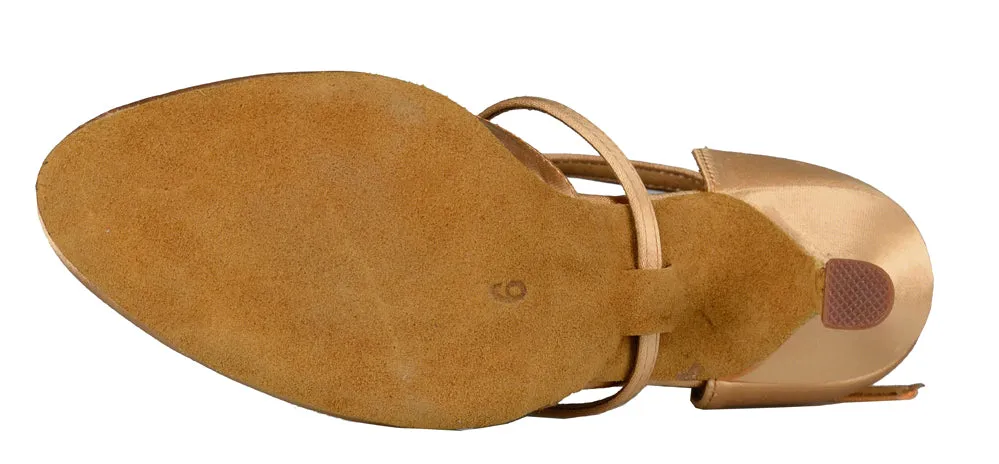 Charlotte Shoe - Light Tan Satin 2.5" Flare