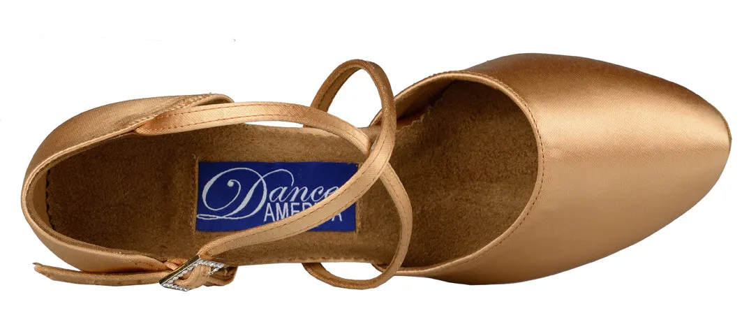 Charlotte Shoe - Light Tan Satin 2.5" Flare