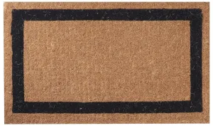Classic Black Border Handwoven Coir Welcome Doormat