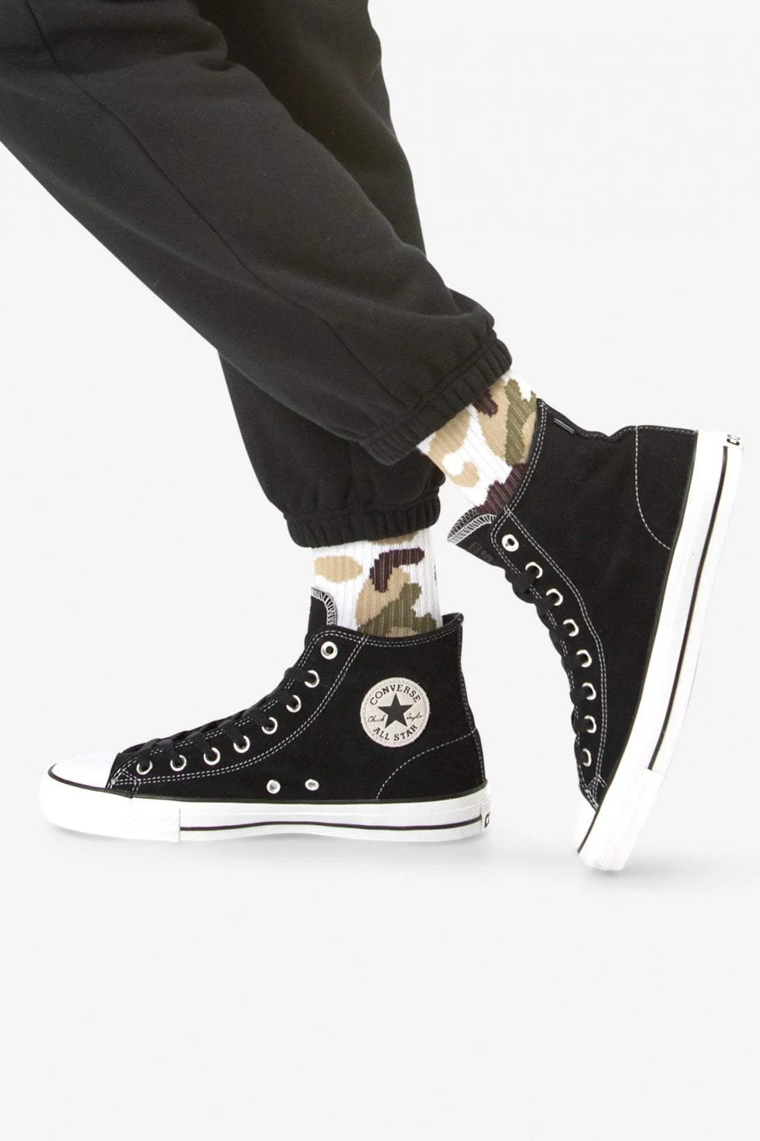 CONVERSE CONS CHUCK TAYLOR ALL STAR PRO SUEDE HIGH TOP - BLACK/WHITE
