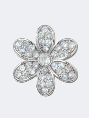 Crocs Silver Monochrome Daisy Unisex Lifestyle Pins Multicolor