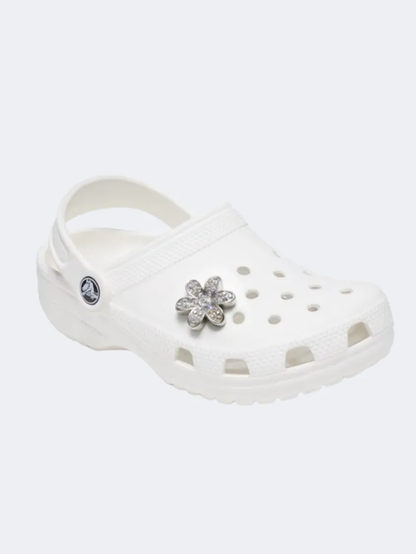 Crocs Silver Monochrome Daisy Unisex Lifestyle Pins Multicolor