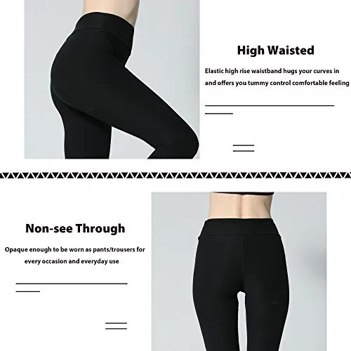 Diravo Womens High Waisted Leggings Soft Athletic Tummy Control Pants for Running Workout Pants