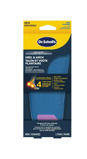 Dr. Scholl's® Heel & Arch All-Day Pain Relief Orthotics, Men 8-14, 1 Pair, 3/4 Length Inserts