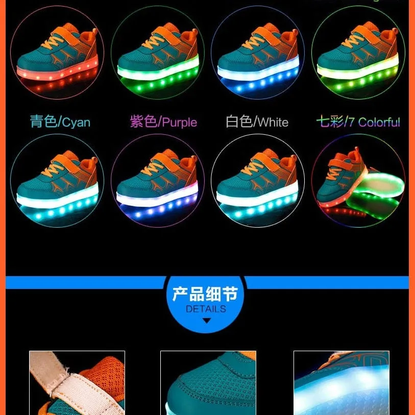 Fashion Luminous Lighted Led Lights Kids Sneakers