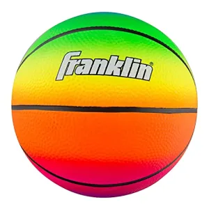 Franklin Sports Kids Mini Basketball - Vibe Kids Indoor   Outdoor Mini Basketball - Perfect for Mini   Over The Door Basketball Hoops - Rainbow PVC Basketball for Kids - 8.5"