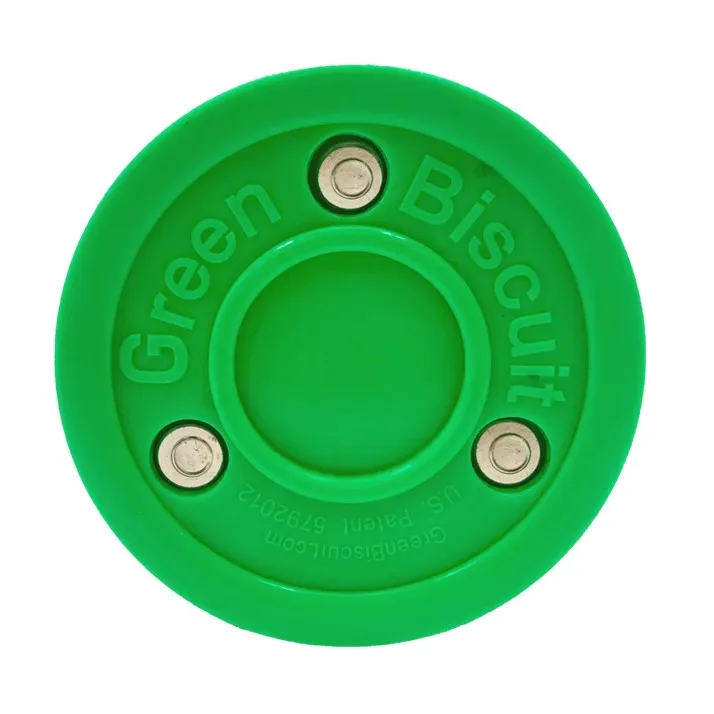 Green Biscuit Hockey Puck