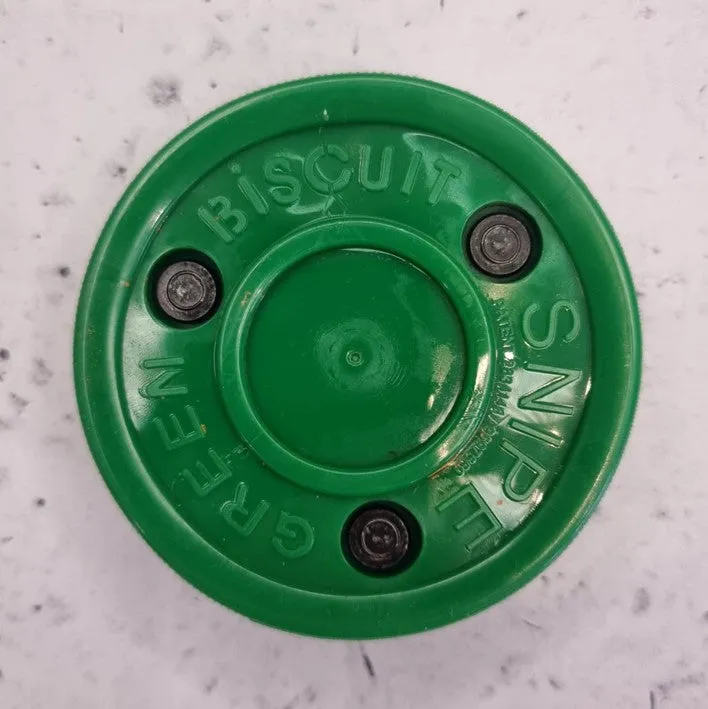 Green Biscuit Hockey Puck