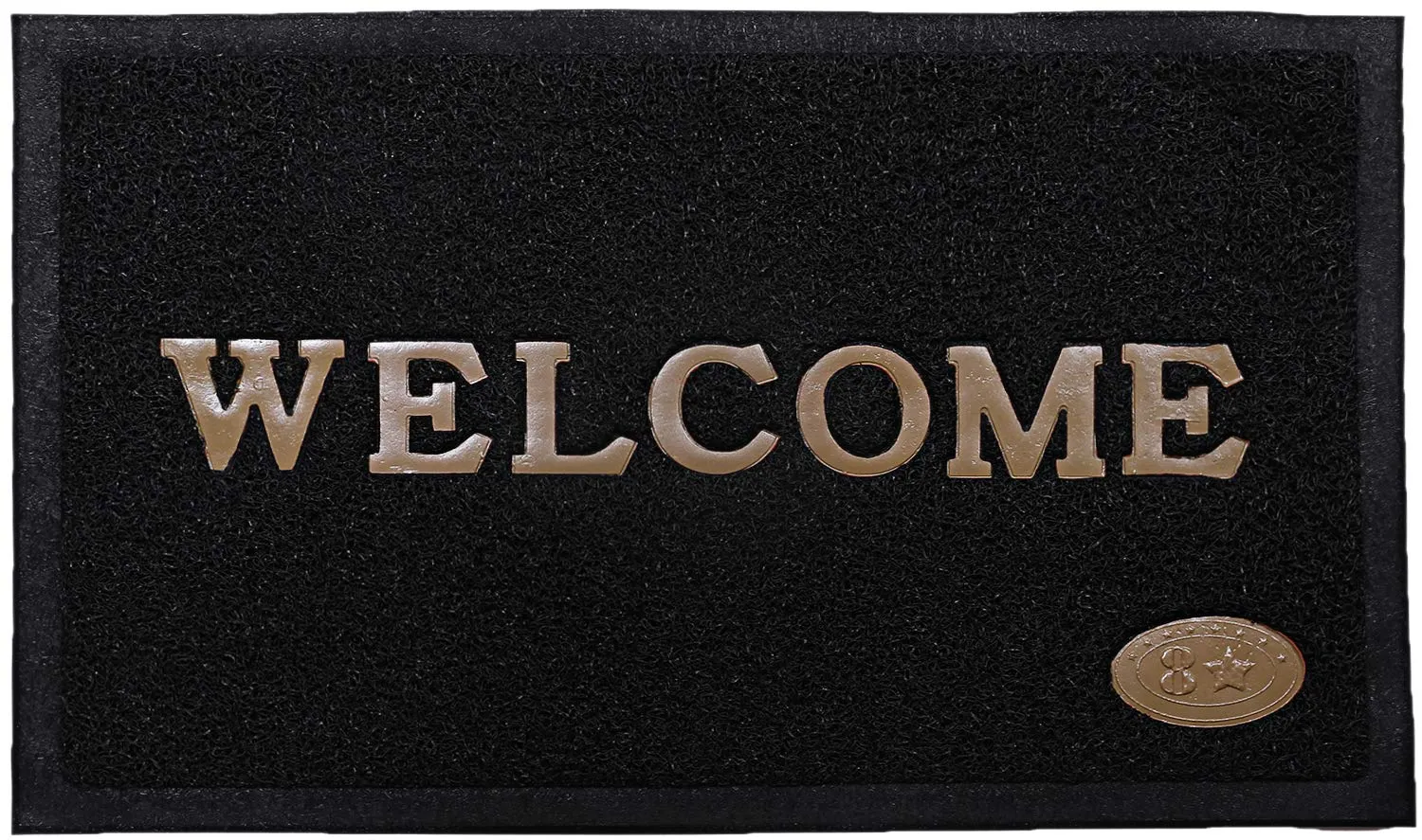 Heart Home Rubber Anti Slip Welcome Rectangular Door Mat for Home Entrance, Office, Shop (Grey)-Hheart15374, 57.0 Centimeters
