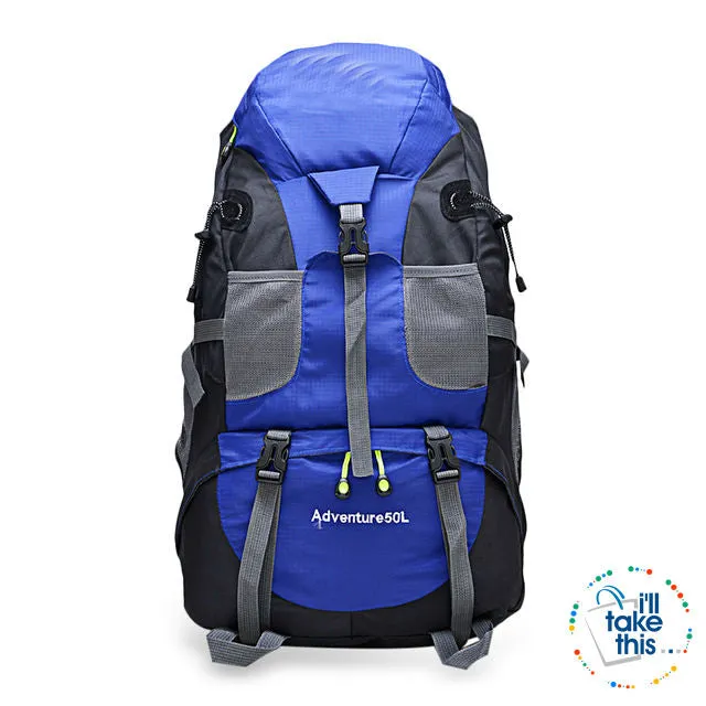 Hiking Camping Outdoor Backpacks 50 or 60L - Nylon Sport Bag for Camping, Travelling