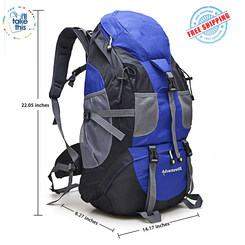 Hiking Camping Outdoor Backpacks 50 or 60L - Nylon Sport Bag for Camping, Travelling
