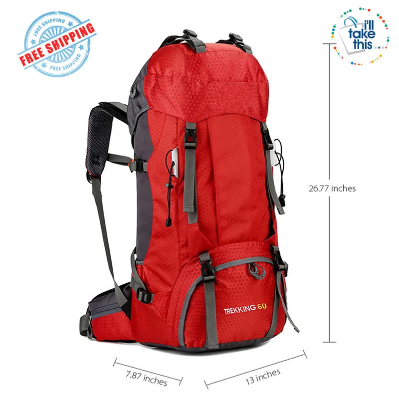 Hiking Camping Outdoor Backpacks 50 or 60L - Nylon Sport Bag for Camping, Travelling