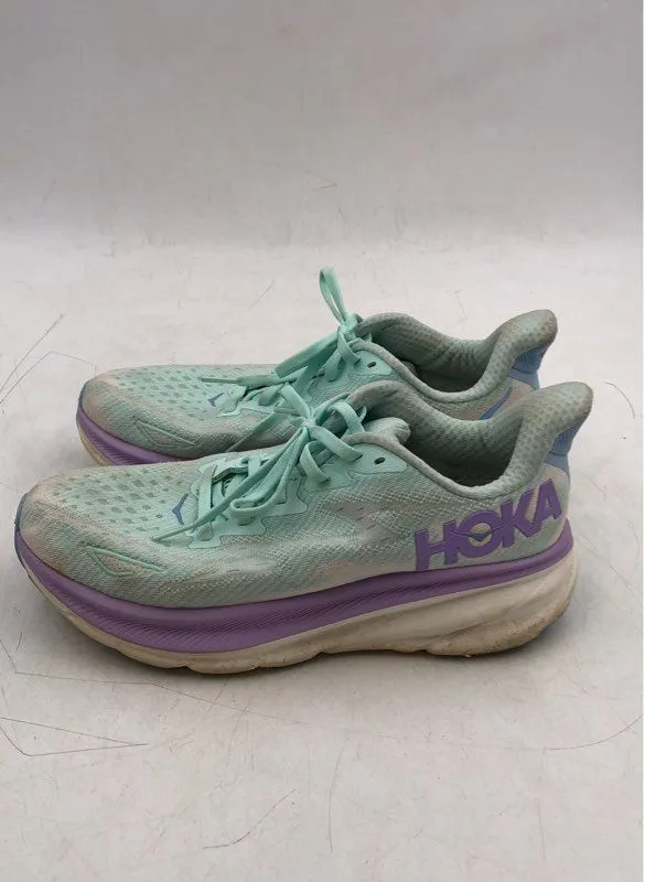 Hoka One One Women's Clifton 9 Aqua Low-Top Running Shoes - Size 8B