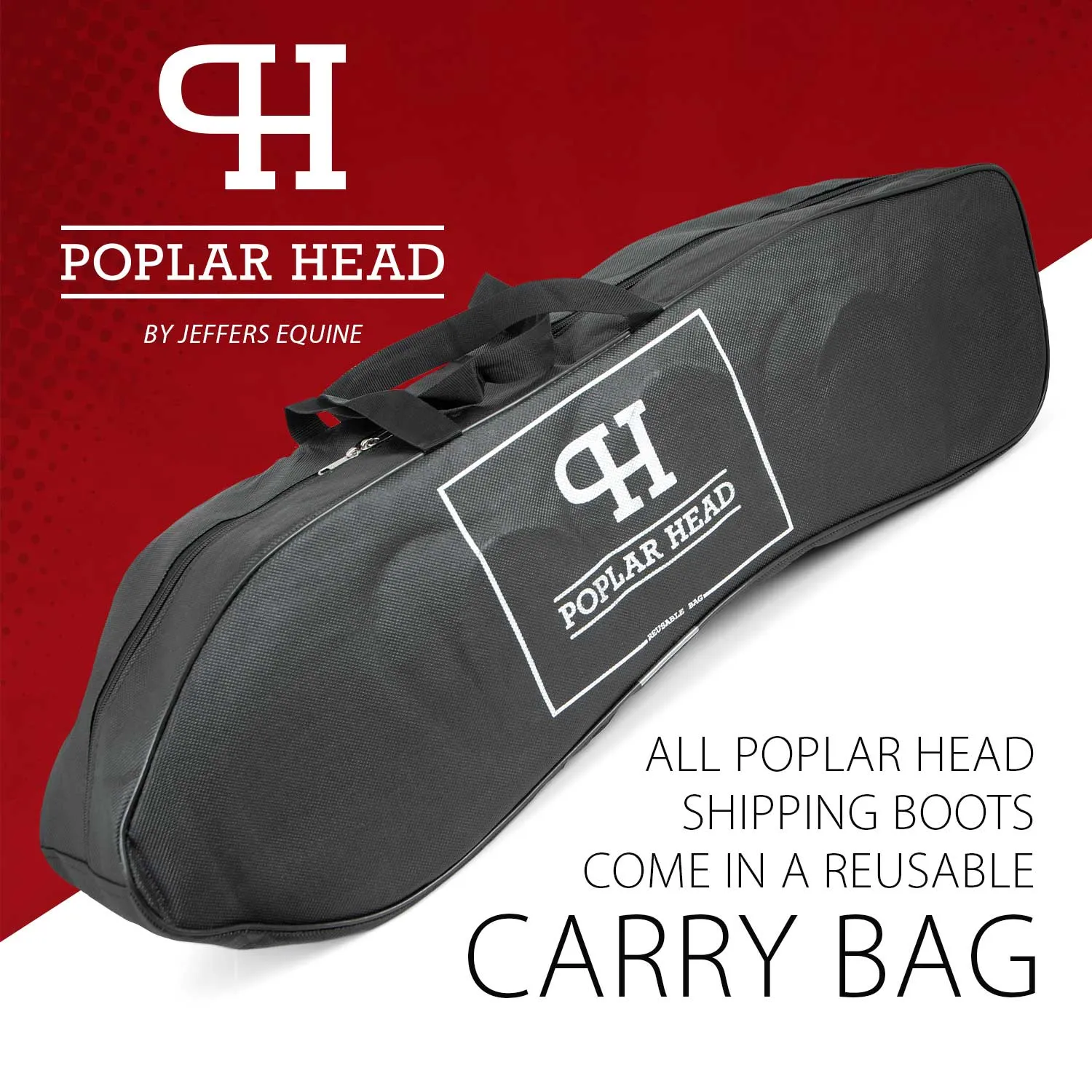 Jeffers Poplar Head Horse Shipping Boots 4-Pack w/ Carry Bag