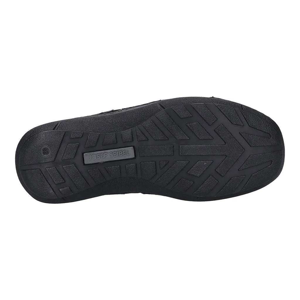 Josef Seibel New Anvers 02 Mens Wide Black Leather Arch Support Touch Fastening Shoes
