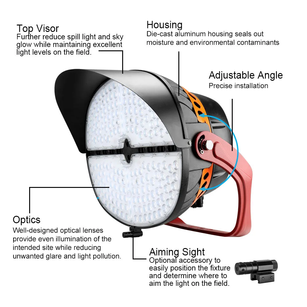 Konlite VEGA LED Sports Light -  505W - 70,000lm - 5000K - 120-277V  - 4H4V - 1500W Equal - 10 Year Warranty