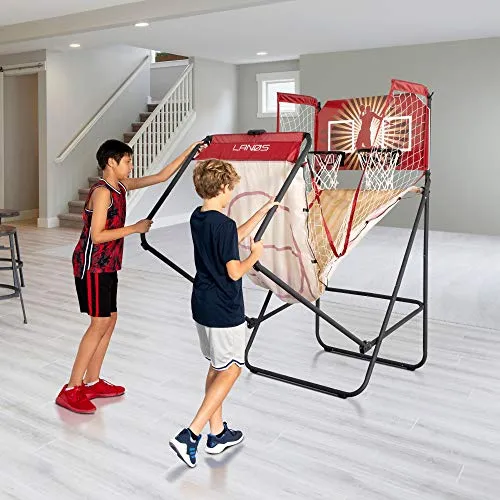 Lanos Basketball Arcade Game Double Electronic Hoop Shot 2 Player 6 Basketballs