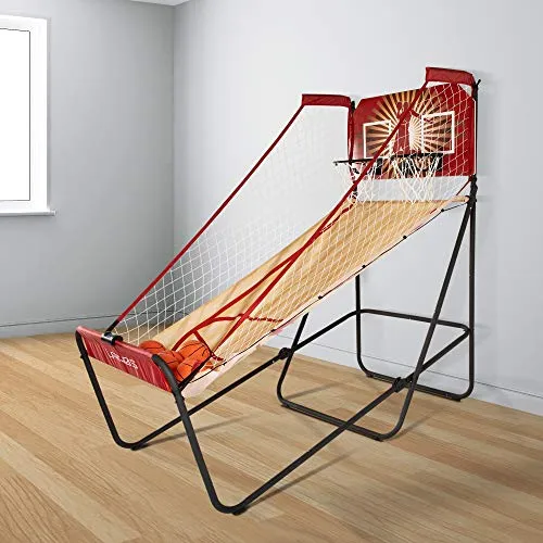 Lanos Basketball Arcade Game Double Electronic Hoop Shot 2 Player 6 Basketballs