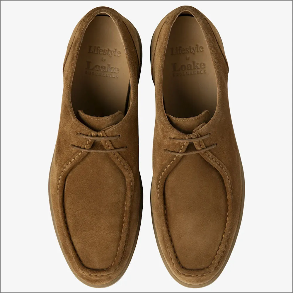 Loake Arrezo Chestnut Suede Tie Shoe--