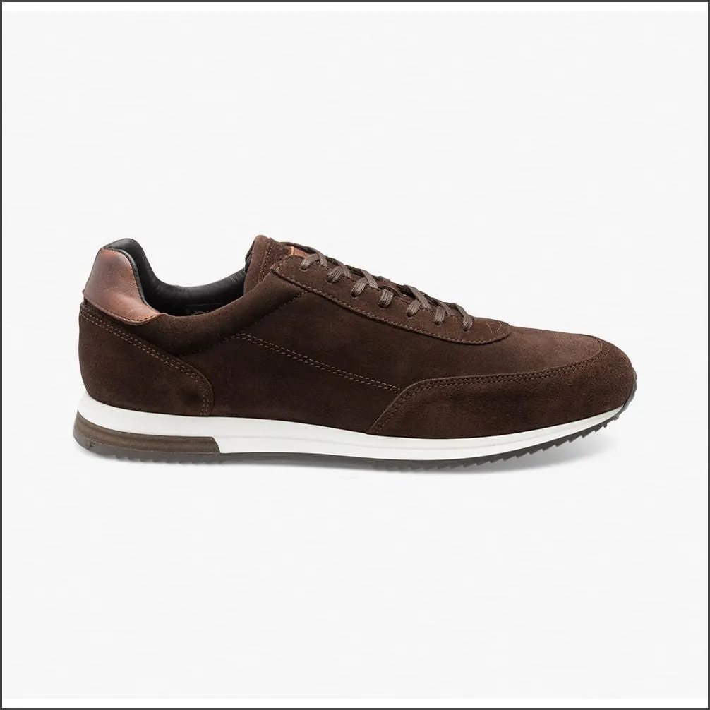 Loake Bannister Dark Brown Suede Trainer--