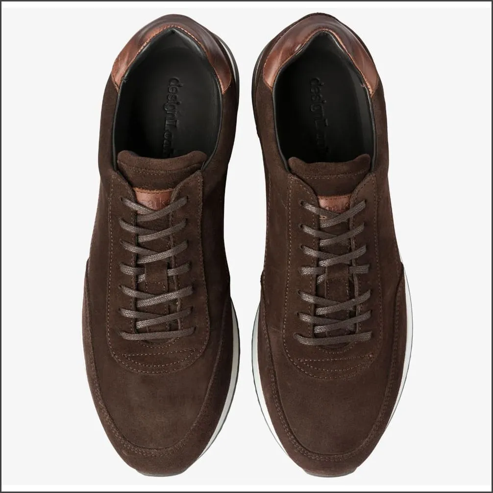 Loake Bannister Dark Brown Suede Trainer--