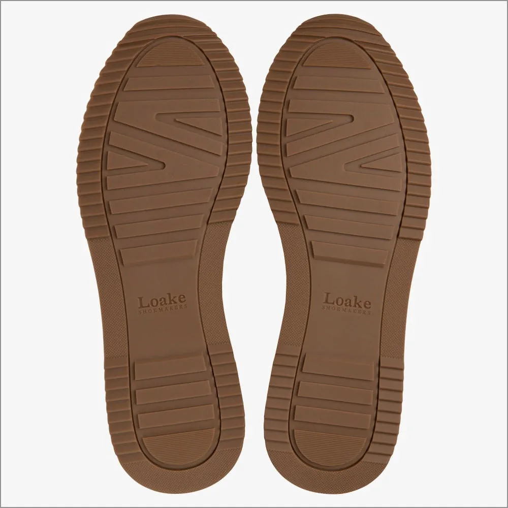 Loake Linford Chestnut Brown Leather Trainer@