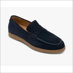 Loake Lucca Navy Suede Loafer@