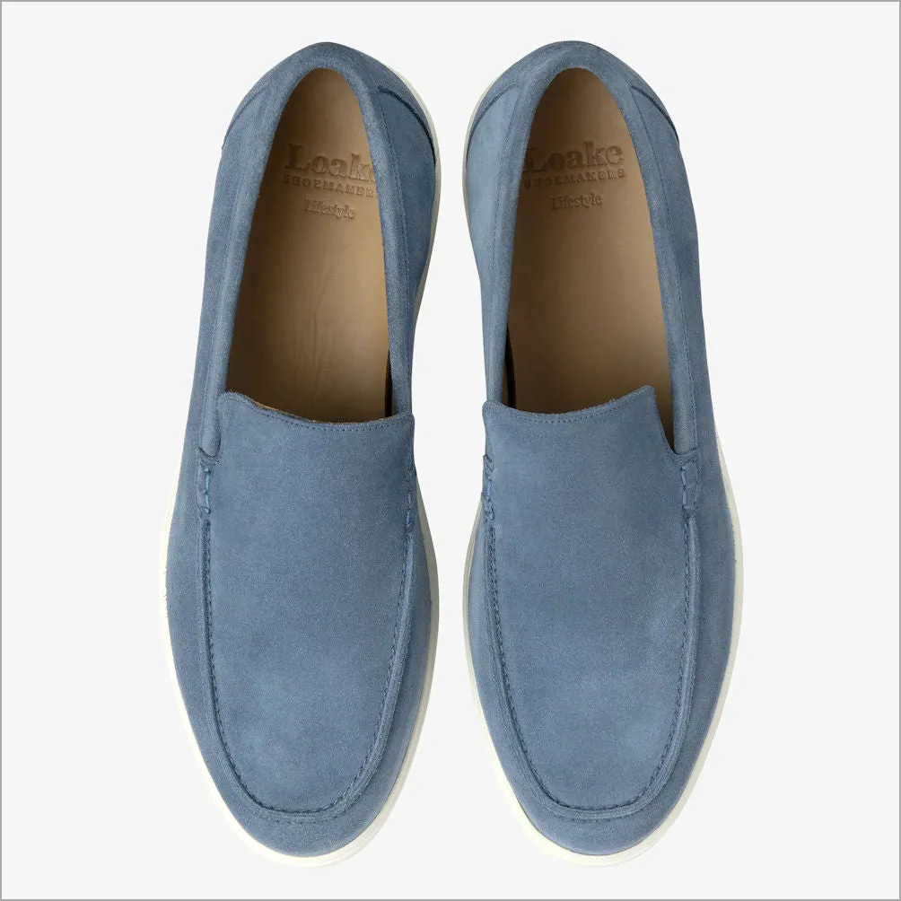 Loake Tuscany Light Blue Suede Loafer--