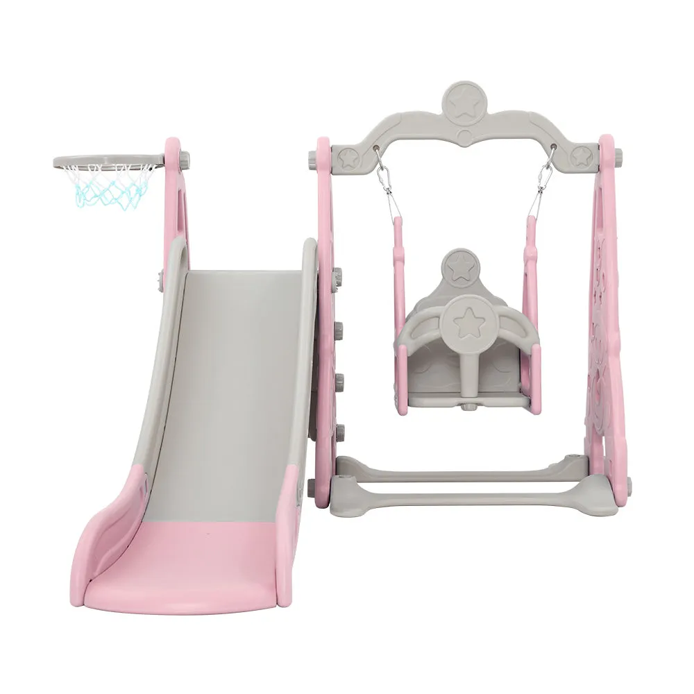 Long Slide, Swing & Basketball Set for Kids - Keezi