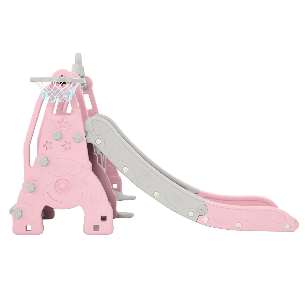 Long Slide, Swing & Basketball Set for Kids - Keezi