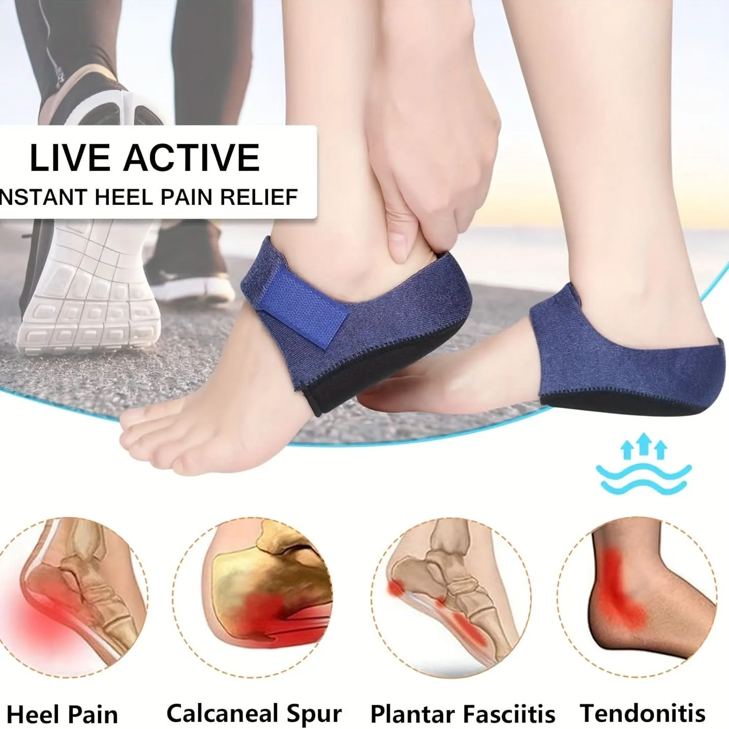 Magnetic Heel Sleeve for Pain Relief – Unisex Foot Support for Heel Spurs