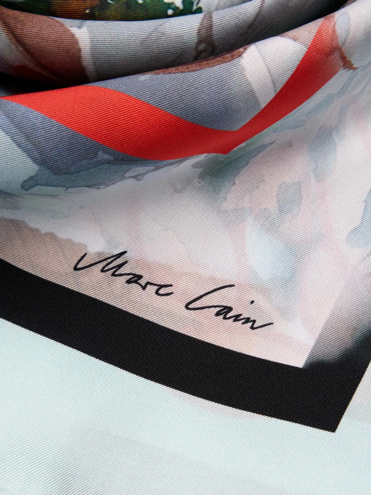 Marc Cain Silk Scarf with Picture Postcard Motif