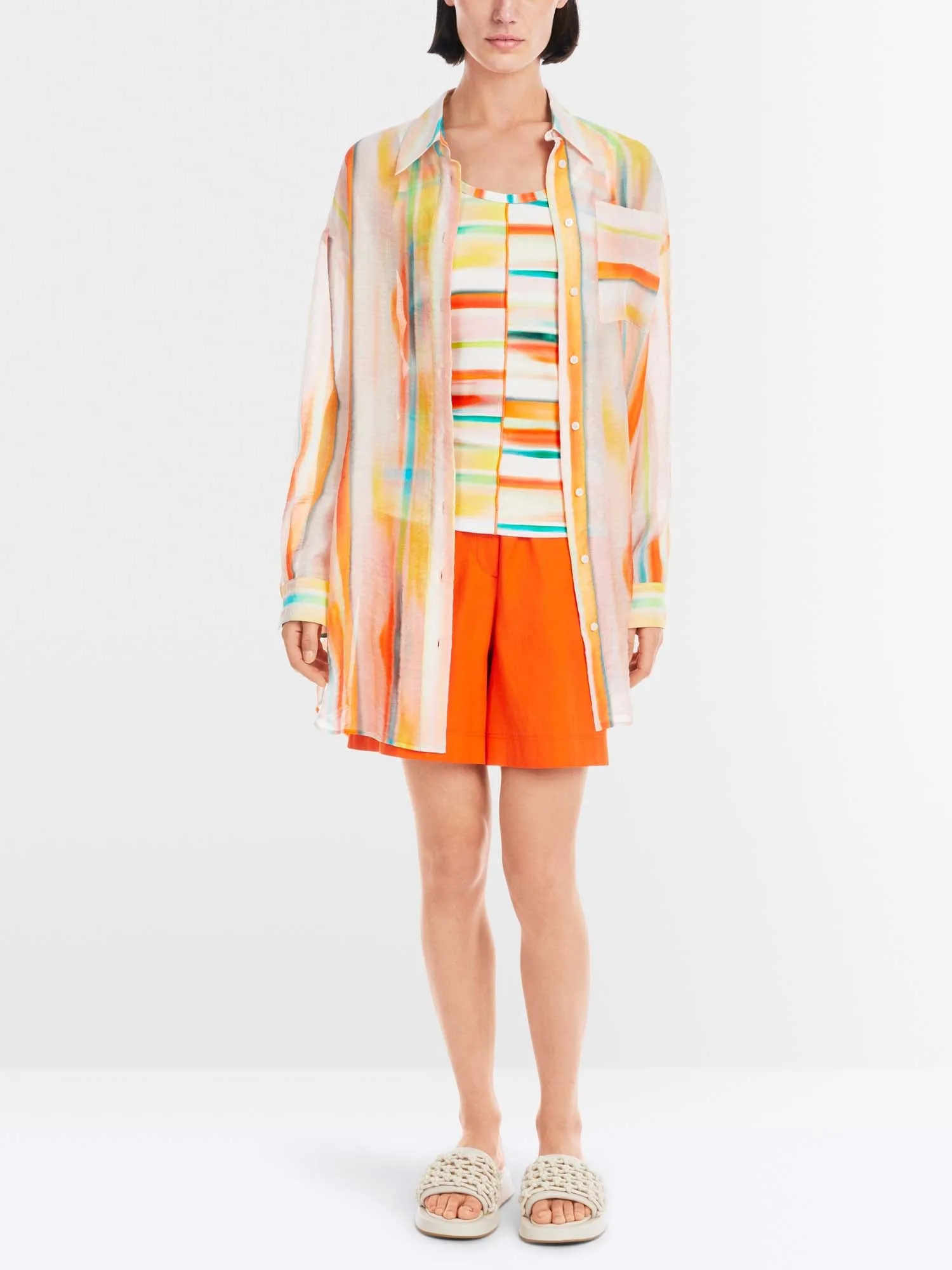 Marc Cain Sports Sleeveless Top with Tie-dye Stripes