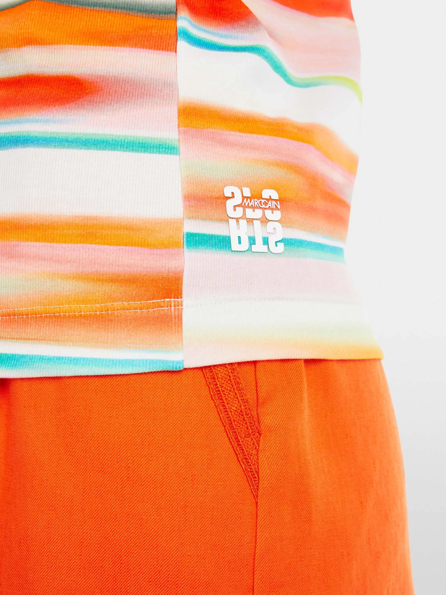 Marc Cain Sports Sleeveless Top with Tie-dye Stripes