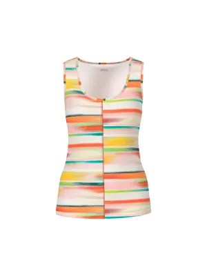 Marc Cain Sports Sleeveless Top with Tie-dye Stripes