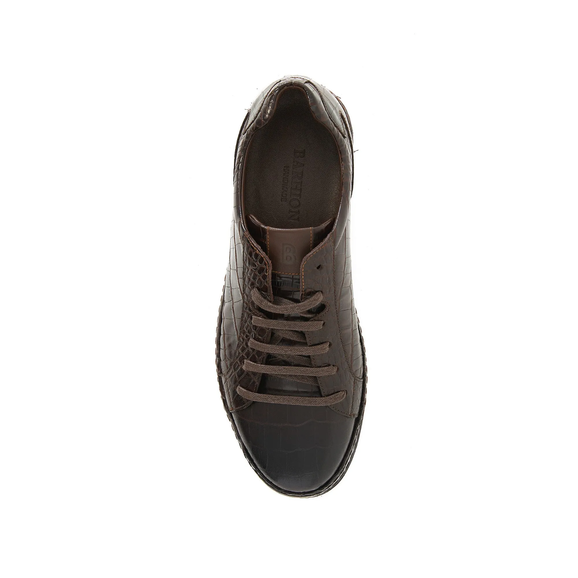 Men's Printed Crocodile Calf Leather Handmade Sport Shoes M8030